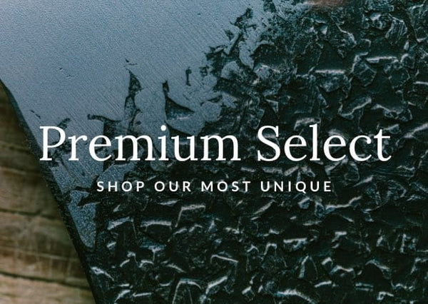 "Premium Select" banner highlighting high-end Japanese knives crafted for professional and home chefs.